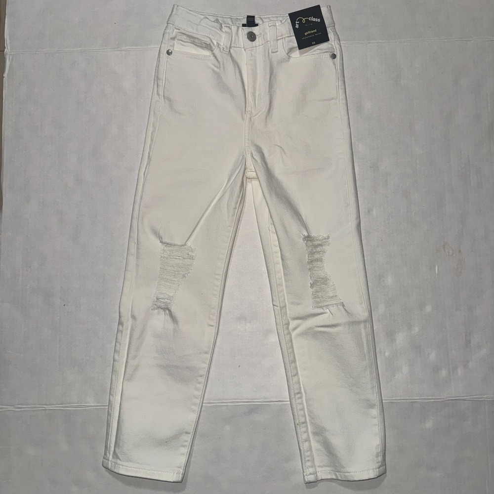 Art Class Girls SIze 6X Girlfriend Jeans Distressed Adjustable Waist Causal